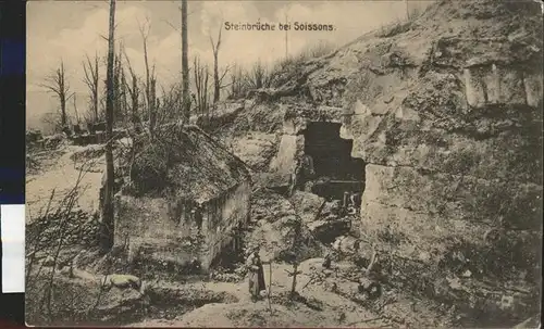 Soissons Aisne Steinbrueche Soldat Grab