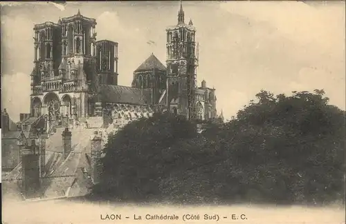 Laon Aisne La Cathedral cote sud Feldpost
