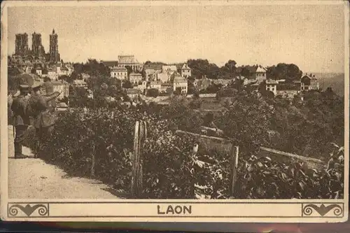 Laon Aisne Vue partielle Cathedrale Soldaten Feldpost