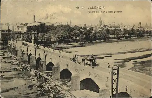 Valencia Valenciana Puente del mar y vista general Kat. Valencia