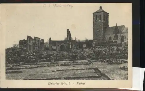 Rethel Ardennes Weltkrieg 1914 1915 Zerschossener Stadtteil bei der Kirche Feldpost