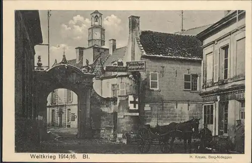 Blerancourt Weltkrieg 1914 1916 Strassenpartie Kirche Kat. Blerancourt