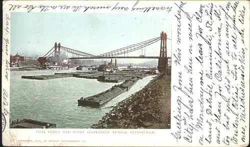 Pittsburgh Coal Fleet Point Suspension Bridge Kat. Pittsburgh