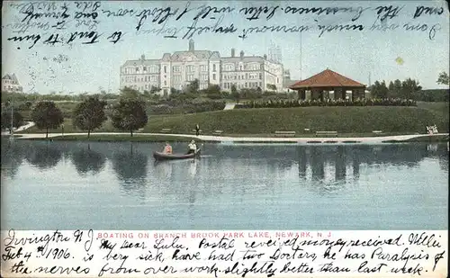 Newark New York Boating on Branch Brook Park Kat. Newark