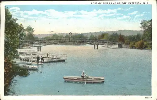 Paterson New Jersey Possaic River and Bridge Kat. Paterson