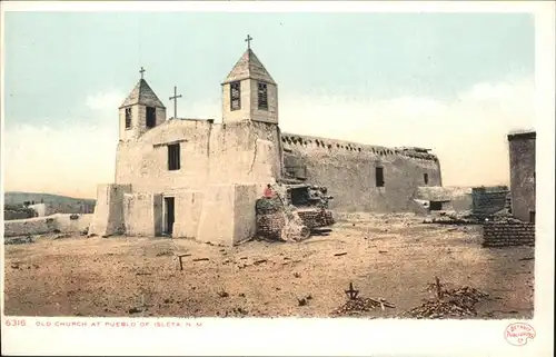 Isleta Old Church at Pueblo Kat. Isleta