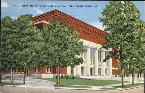 Ann Arbor Hill Auditorium Kat. Ann Arbor