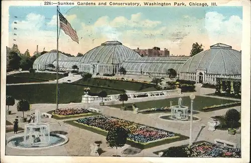 Chicago Illinois Sunken Gardens Conservatory Washington Park Kat. Chicago