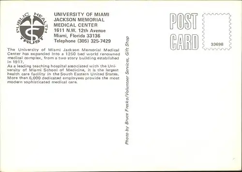Miami Florida University of Miami Jackson Memorial Medical Center Kat. Miami