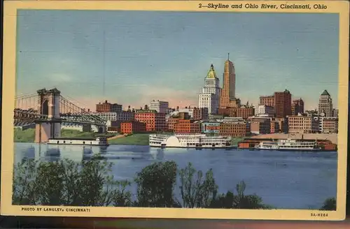Cincinnati Ohio Skyline Ohio River Kat. Cincinnati