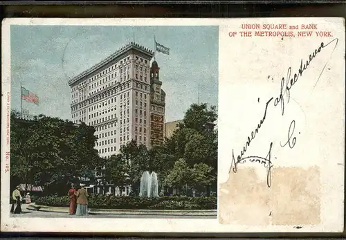 New York City Union Square Bank of the Metropolis / New York /