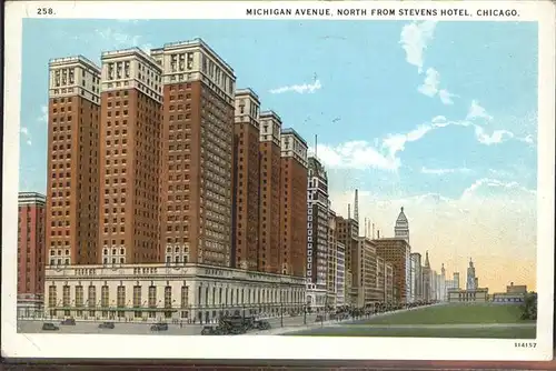 Chicago Illinois Michigan Avenue Stevens Hotel Kat. Chicago
