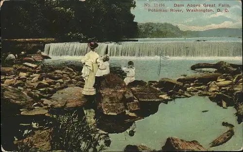 Washington DC Dam above Great Falls Potomac River Kat. Washington