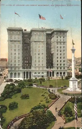 San Francisco California Hotel St. Francis Dewey Monument Kat. San Francisco