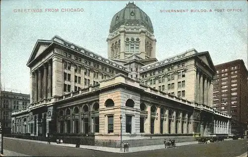 Chicago Illinois Government Building Post Office Kat. Chicago