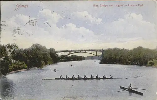 Chicago Illinois High Bridge Lagoon Licoln Park Kat. Chicago