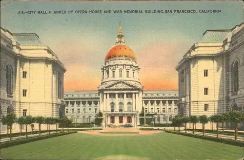 San Francisco California City Hall Opera House Kat. San Francisco