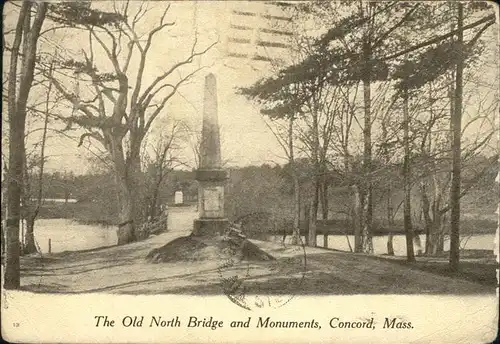 Concord Massachusetts Old North Bridge and Monuments Kat. Concord