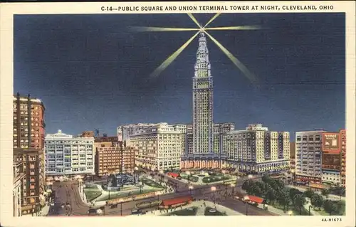 Cleveland Ohio Public Square Union Terminal Tower Kat. Cleveland