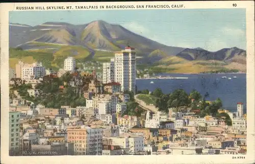 San Francisco California Russian Hill Skyline Mt. Tamalpais Kat. San Francisco