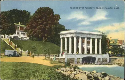 Plymouth Massachusetts Portico over Playmouth Rock Kat. Plymouth