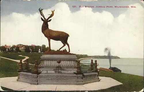 Milwaukee Wisconsin Elk Statue Juneau Park Kat. Milwaukee