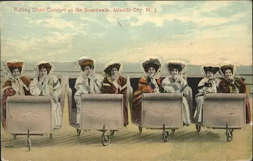 Atlantic City New Jersey Rolling Chair Comfort Boardwalk Kat. Atlantic City