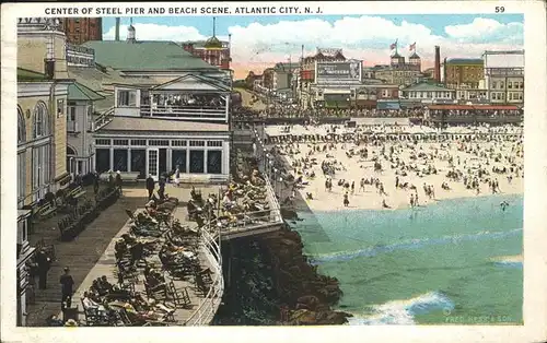 Atlantic City New Jersey Center of Steel Pier Beach Kat. Atlantic City