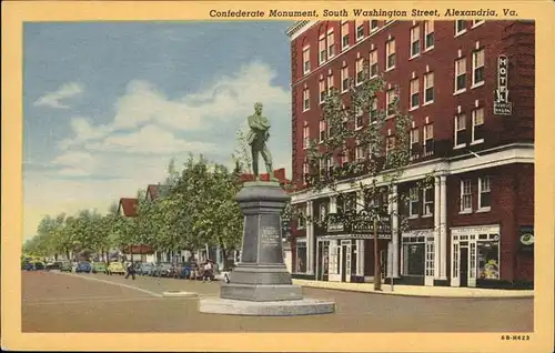 Alexandria Virginia Confererate Monument South Washington Street Kat. Alexandria