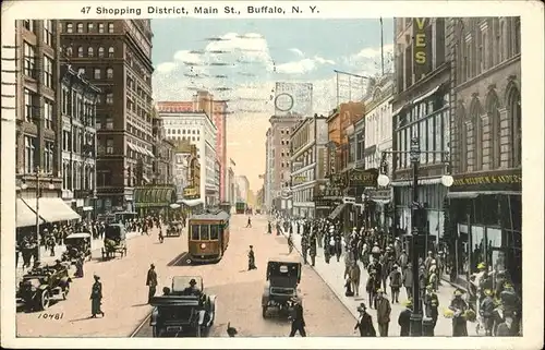 Buffalo New York Main St. Shopping District Strassenbahn Kat. Buffalo