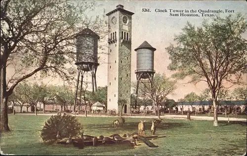 Houston Texas Clock Tower Quadrangle Kat. Houston