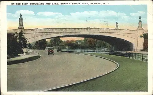 Newark New Jersey Branch Brook Park Bridge over Boulevard and Lake Kat. Newark