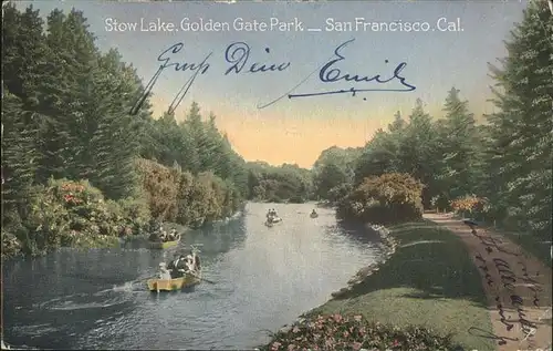 San Francisco California Stow Lake Golden Gate Park Kat. San Francisco
