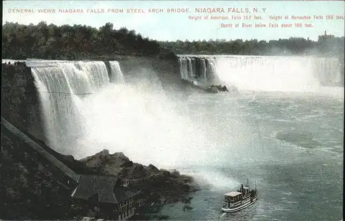 Niagara Falls New York General views Niagara Falls from Steel Arch Bridge Kat. Niagara Falls