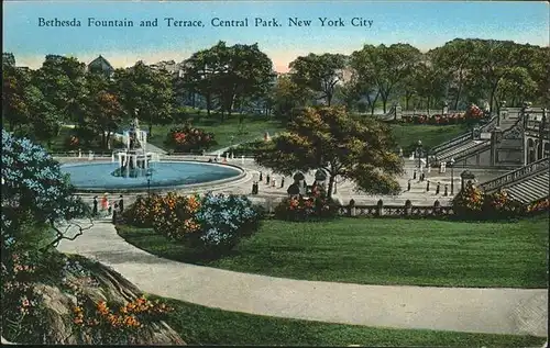 New York City Bethesda Fountain and Terrace Central Park NY / New York /