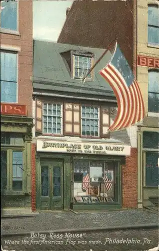 Philadelphia Pennsylvania Betsy Ross House   Where the first American Flag was made Kat. Philadelphia