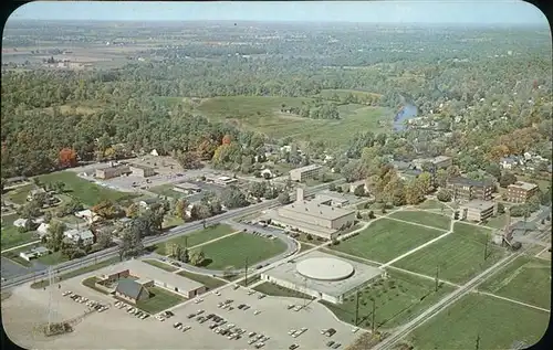 Goshen Indiana Aerial view showing part of the campus of Goshen College Kat. Goshen
