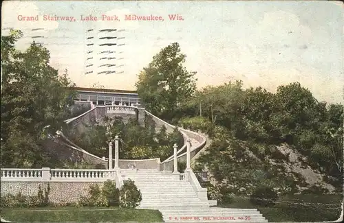 Milwaukee Wisconsin Grand Stairway Lake Park Kat. Milwaukee