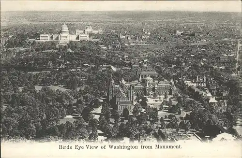 Washington DC Birds Eye View of Washington from Monument Kat. Washington