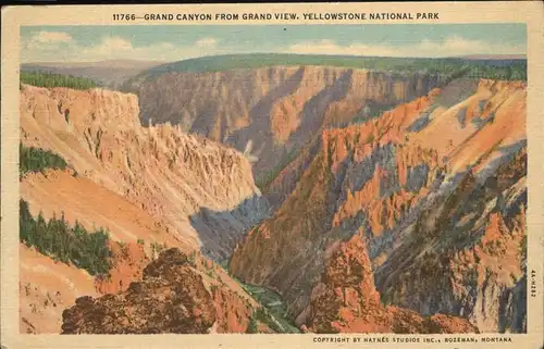 Yellowstone National Park Grand Canyon from Grand View Kat. Yellowstone National Park