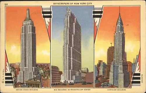New York City Empire State Building   Rockefeller Center Chrysler    Building / New York /