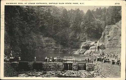 Elmira New York Swiming Pool at Lower Entrance   Enfield Glen State Park NY Kat. Elmira