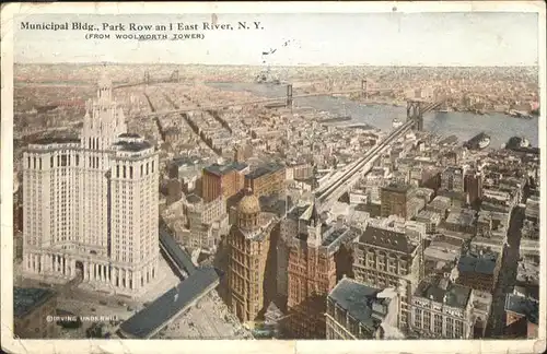 New York City Municipal Bldg   Park Row an 1 East River / New York /