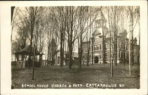 New York City School House Church & Park Cattaraugus / New York /