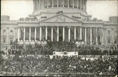 Washington DC The President Addressing the Crowd after taking the Oath Kat. Washington