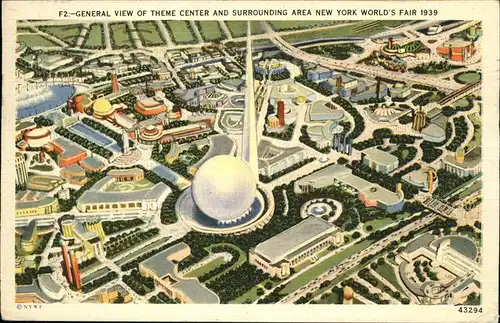 New York City General View of Theme Center and surrounding Aerea   NY Worlds Fair 1939 / New York /
