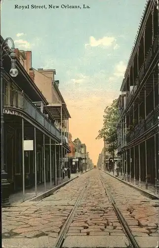 New Orleans Louisiana View down Royal Street Kat. New Orleans