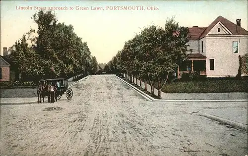 Portsmouth Ohio Lincoln Street approach to Green Lawn Kat. Portsmouth
