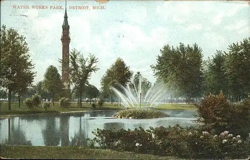 Detroit Michigan Water Works Park Brunnen Kat. Detroit