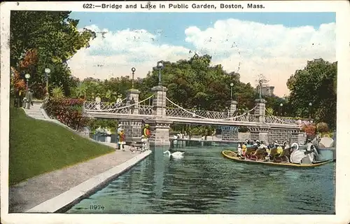 Boston Massachusetts Bridge Lake Public Garden Boote  Kat. Boston